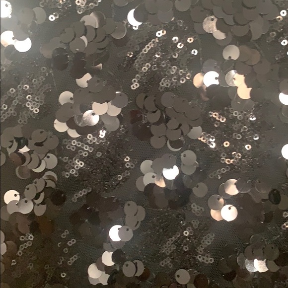 Formal Black Sequin Crop Top - Picture 3 of 3